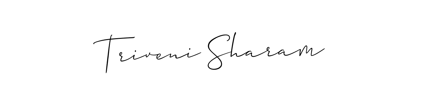 Allison_Script is a professional signature style that is perfect for those who want to add a touch of class to their signature. It is also a great choice for those who want to make their signature more unique. Get Triveni Sharam name to fancy signature for free. Triveni Sharam signature style 2 images and pictures png
