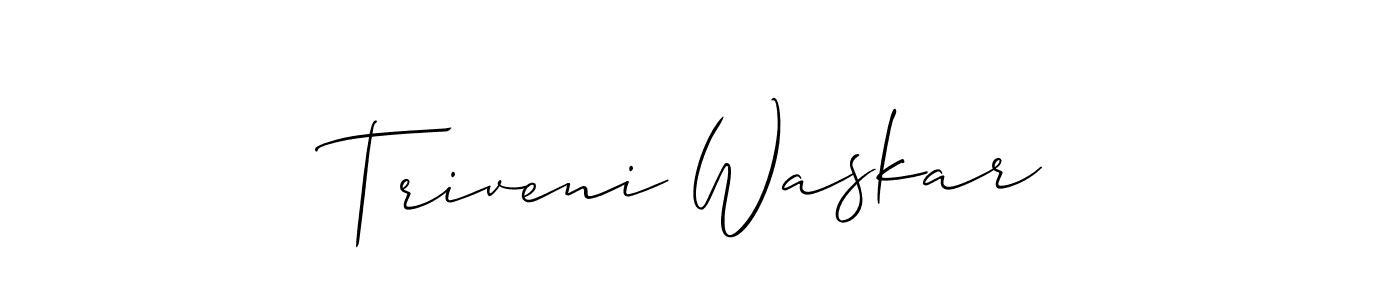 Design your own signature with our free online signature maker. With this signature software, you can create a handwritten (Allison_Script) signature for name Triveni Waskar. Triveni Waskar signature style 2 images and pictures png