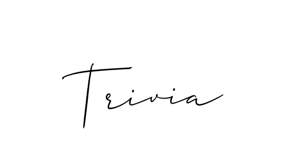 Also You can easily find your signature by using the search form. We will create Trivia name handwritten signature images for you free of cost using Allison_Script sign style. Trivia signature style 2 images and pictures png