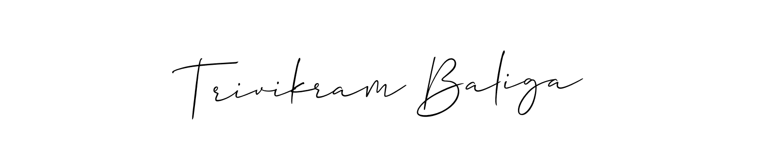 How to make Trivikram Baliga signature? Allison_Script is a professional autograph style. Create handwritten signature for Trivikram Baliga name. Trivikram Baliga signature style 2 images and pictures png