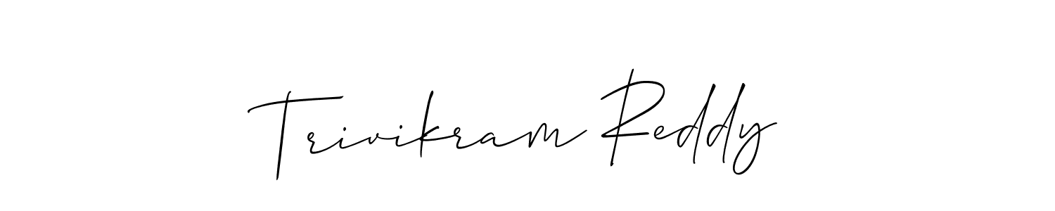 Allison_Script is a professional signature style that is perfect for those who want to add a touch of class to their signature. It is also a great choice for those who want to make their signature more unique. Get Trivikram Reddy name to fancy signature for free. Trivikram Reddy signature style 2 images and pictures png