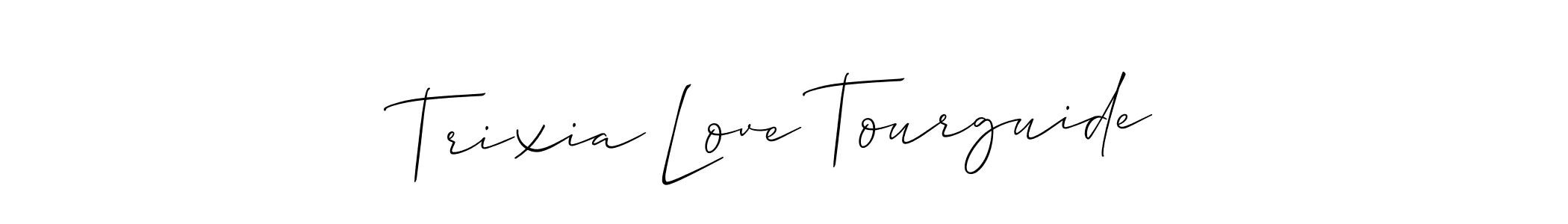 It looks lik you need a new signature style for name Trixia Love Tourguide. Design unique handwritten (Allison_Script) signature with our free signature maker in just a few clicks. Trixia Love Tourguide signature style 2 images and pictures png