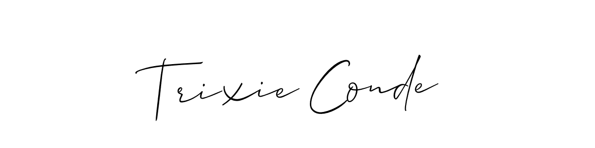 Use a signature maker to create a handwritten signature online. With this signature software, you can design (Allison_Script) your own signature for name Trixie Conde. Trixie Conde signature style 2 images and pictures png