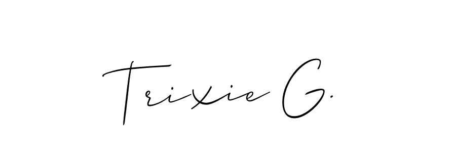 See photos of Trixie G. official signature by Spectra . Check more albums & portfolios. Read reviews & check more about Allison_Script font. Trixie G. signature style 2 images and pictures png