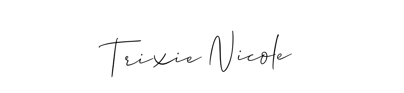 How to make Trixie Nicole signature? Allison_Script is a professional autograph style. Create handwritten signature for Trixie Nicole name. Trixie Nicole signature style 2 images and pictures png