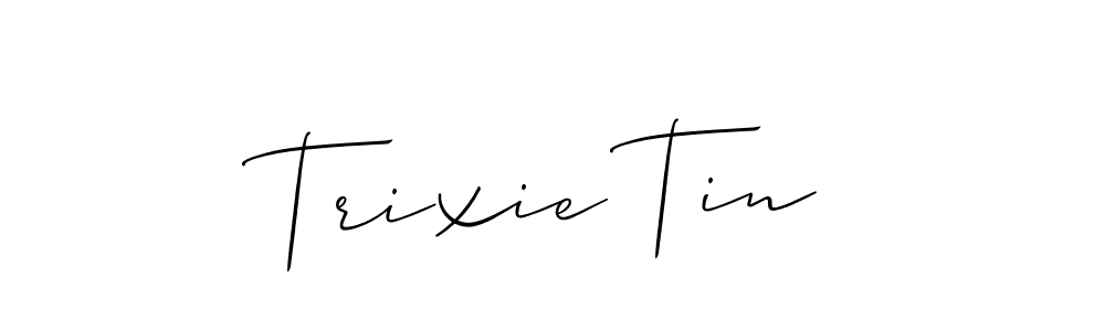 The best way (Allison_Script) to make a short signature is to pick only two or three words in your name. The name Trixie Tin include a total of six letters. For converting this name. Trixie Tin signature style 2 images and pictures png