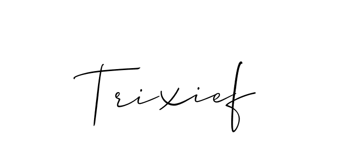 It looks lik you need a new signature style for name Trixief. Design unique handwritten (Allison_Script) signature with our free signature maker in just a few clicks. Trixief signature style 2 images and pictures png