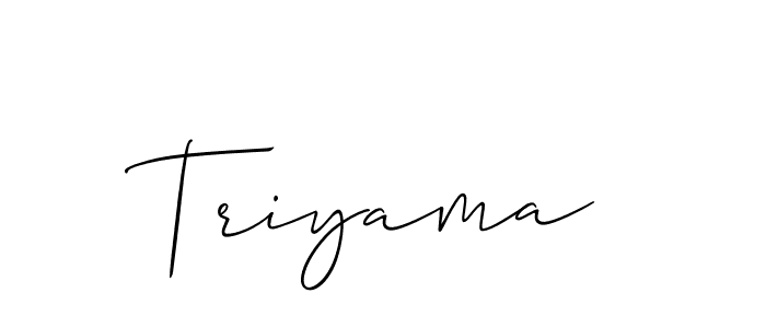 Also we have Triyama name is the best signature style. Create professional handwritten signature collection using Allison_Script autograph style. Triyama signature style 2 images and pictures png