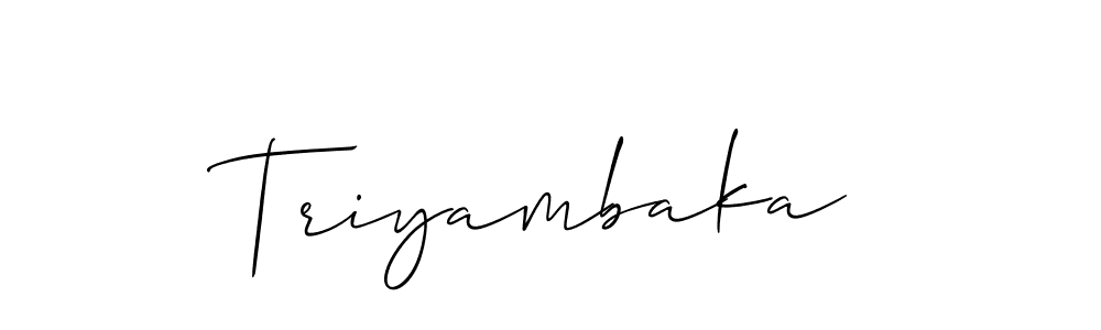 Use a signature maker to create a handwritten signature online. With this signature software, you can design (Allison_Script) your own signature for name Triyambaka. Triyambaka signature style 2 images and pictures png