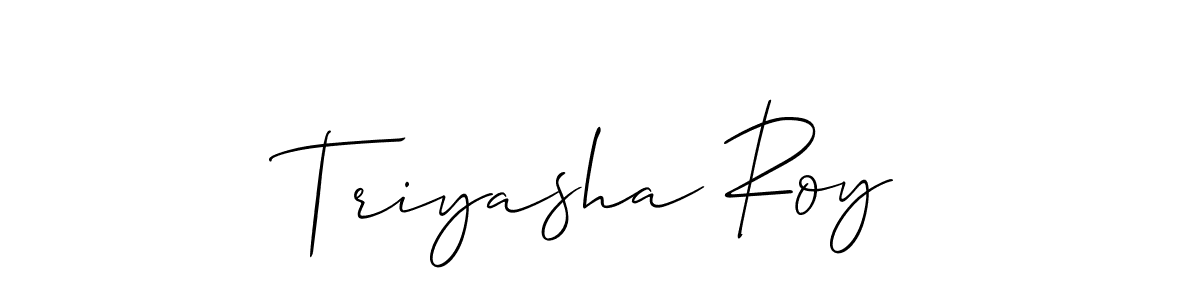 Use a signature maker to create a handwritten signature online. With this signature software, you can design (Allison_Script) your own signature for name Triyasha Roy. Triyasha Roy signature style 2 images and pictures png