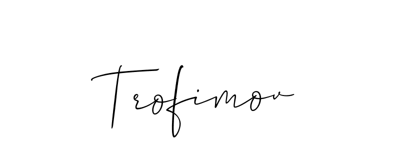 Also You can easily find your signature by using the search form. We will create Trofimov name handwritten signature images for you free of cost using Allison_Script sign style. Trofimov signature style 2 images and pictures png