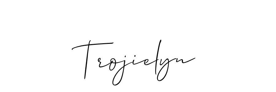 Make a beautiful signature design for name Trojielyn. With this signature (Allison_Script) style, you can create a handwritten signature for free. Trojielyn signature style 2 images and pictures png