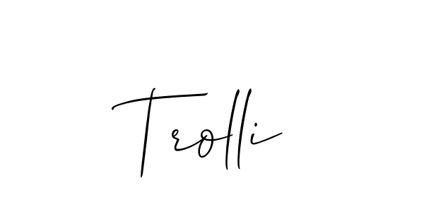 The best way (Allison_Script) to make a short signature is to pick only two or three words in your name. The name Trolli include a total of six letters. For converting this name. Trolli signature style 2 images and pictures png