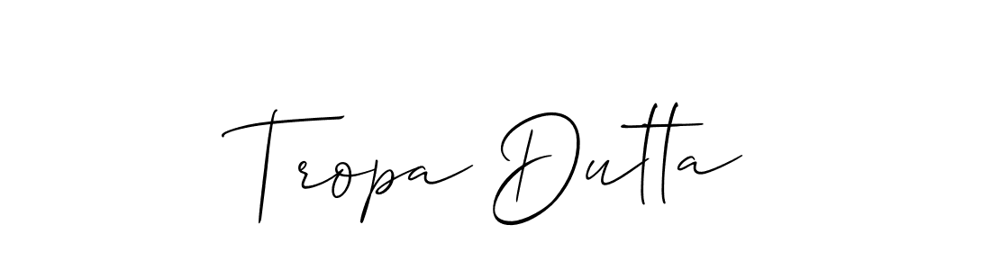 Similarly Allison_Script is the best handwritten signature design. Signature creator online .You can use it as an online autograph creator for name Tropa Dutta. Tropa Dutta signature style 2 images and pictures png