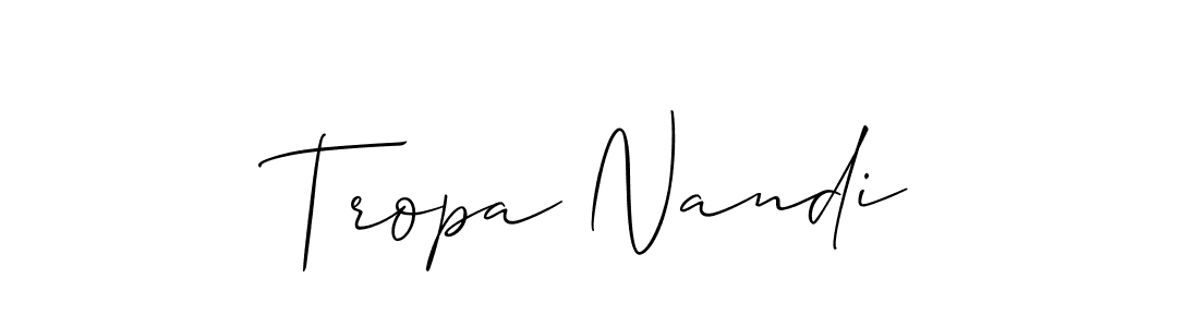 How to Draw Tropa Nandi signature style? Allison_Script is a latest design signature styles for name Tropa Nandi. Tropa Nandi signature style 2 images and pictures png