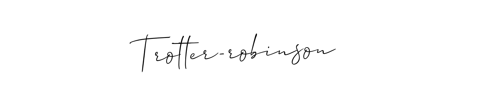 This is the best signature style for the Trotter-robinson name. Also you like these signature font (Allison_Script). Mix name signature. Trotter-robinson signature style 2 images and pictures png