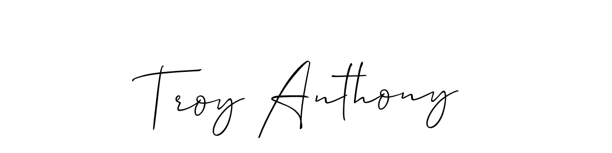 Make a beautiful signature design for name Troy Anthony. With this signature (Allison_Script) style, you can create a handwritten signature for free. Troy Anthony signature style 2 images and pictures png