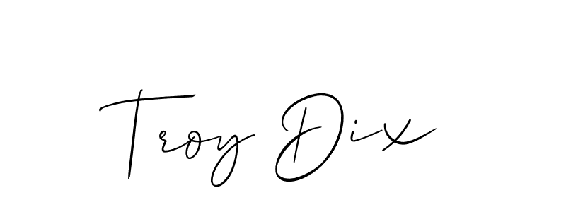 Make a beautiful signature design for name Troy Dix. With this signature (Allison_Script) style, you can create a handwritten signature for free. Troy Dix signature style 2 images and pictures png