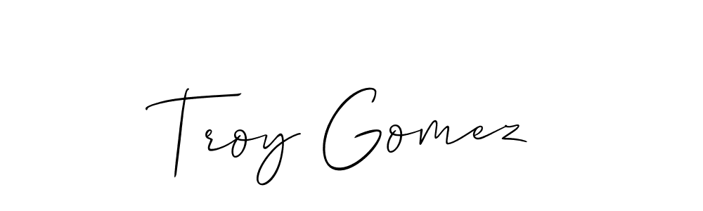 How to make Troy Gomez signature? Allison_Script is a professional autograph style. Create handwritten signature for Troy Gomez name. Troy Gomez signature style 2 images and pictures png