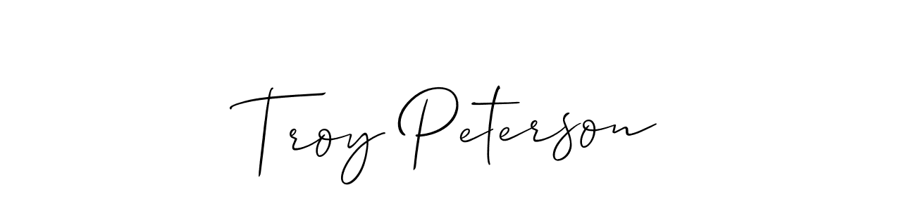 How to make Troy Peterson name signature. Use Allison_Script style for creating short signs online. This is the latest handwritten sign. Troy Peterson signature style 2 images and pictures png