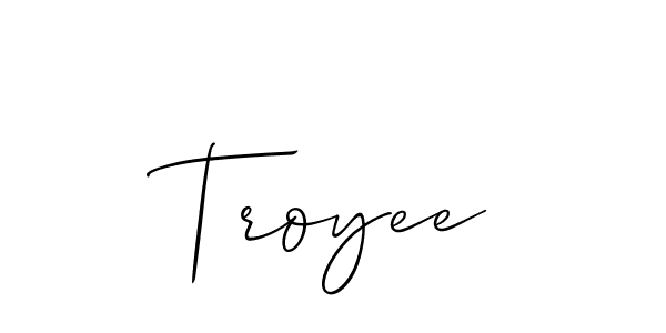 How to make Troyee name signature. Use Allison_Script style for creating short signs online. This is the latest handwritten sign. Troyee signature style 2 images and pictures png