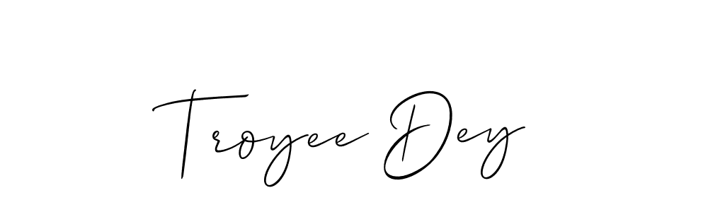 Design your own signature with our free online signature maker. With this signature software, you can create a handwritten (Allison_Script) signature for name Troyee Dey. Troyee Dey signature style 2 images and pictures png