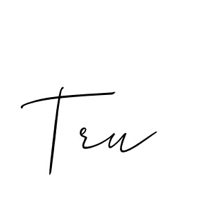 if you are searching for the best signature style for your name Tru. so please give up your signature search. here we have designed multiple signature styles  using Allison_Script. Tru signature style 2 images and pictures png