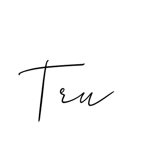 if you are searching for the best signature style for your name Tru. so please give up your signature search. here we have designed multiple signature styles  using Allison_Script. Tru signature style 2 images and pictures png