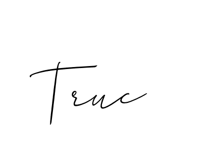 Truc stylish signature style. Best Handwritten Sign (Allison_Script) for my name. Handwritten Signature Collection Ideas for my name Truc. Truc signature style 2 images and pictures png