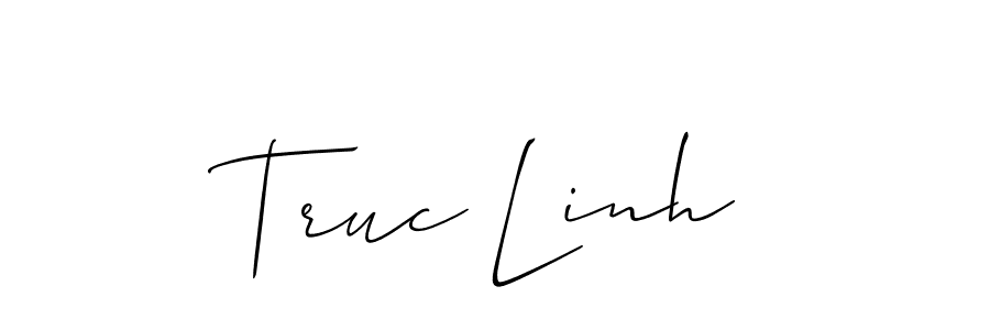 Also You can easily find your signature by using the search form. We will create Truc Linh name handwritten signature images for you free of cost using Allison_Script sign style. Truc Linh signature style 2 images and pictures png
