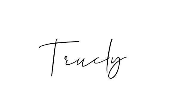 How to make Trucly name signature. Use Allison_Script style for creating short signs online. This is the latest handwritten sign. Trucly signature style 2 images and pictures png