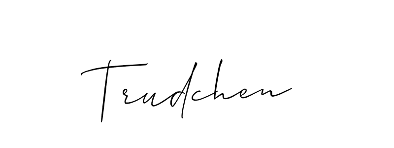 How to make Trudchen name signature. Use Allison_Script style for creating short signs online. This is the latest handwritten sign. Trudchen signature style 2 images and pictures png