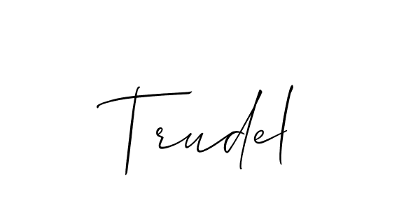 if you are searching for the best signature style for your name Trudel. so please give up your signature search. here we have designed multiple signature styles  using Allison_Script. Trudel signature style 2 images and pictures png