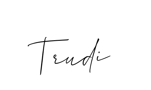 How to Draw Trudi signature style? Allison_Script is a latest design signature styles for name Trudi. Trudi signature style 2 images and pictures png