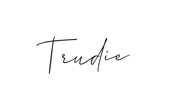 You can use this online signature creator to create a handwritten signature for the name Trudie. This is the best online autograph maker. Trudie signature style 2 images and pictures png