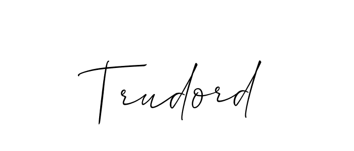 It looks lik you need a new signature style for name Trudord. Design unique handwritten (Allison_Script) signature with our free signature maker in just a few clicks. Trudord signature style 2 images and pictures png