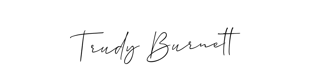 Use a signature maker to create a handwritten signature online. With this signature software, you can design (Allison_Script) your own signature for name Trudy Burnett. Trudy Burnett signature style 2 images and pictures png