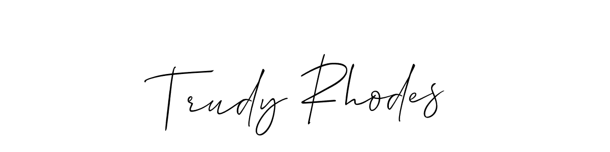 How to Draw Trudy Rhodes signature style? Allison_Script is a latest design signature styles for name Trudy Rhodes. Trudy Rhodes signature style 2 images and pictures png