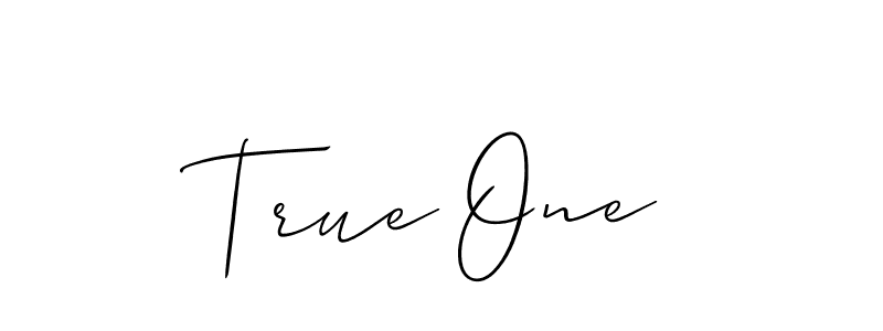 How to make True One name signature. Use Allison_Script style for creating short signs online. This is the latest handwritten sign. True One signature style 2 images and pictures png