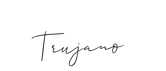 Make a beautiful signature design for name Trujano. With this signature (Allison_Script) style, you can create a handwritten signature for free. Trujano signature style 2 images and pictures png