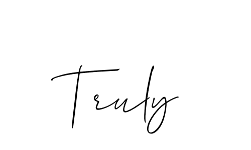 Create a beautiful signature design for name Truly. With this signature (Allison_Script) fonts, you can make a handwritten signature for free. Truly signature style 2 images and pictures png