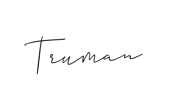 Allison_Script is a professional signature style that is perfect for those who want to add a touch of class to their signature. It is also a great choice for those who want to make their signature more unique. Get Truman name to fancy signature for free. Truman signature style 2 images and pictures png