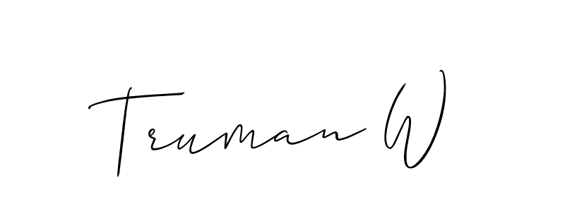 How to make Truman W signature? Allison_Script is a professional autograph style. Create handwritten signature for Truman W name. Truman W signature style 2 images and pictures png