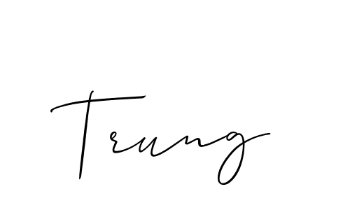 if you are searching for the best signature style for your name Trung. so please give up your signature search. here we have designed multiple signature styles  using Allison_Script. Trung signature style 2 images and pictures png
