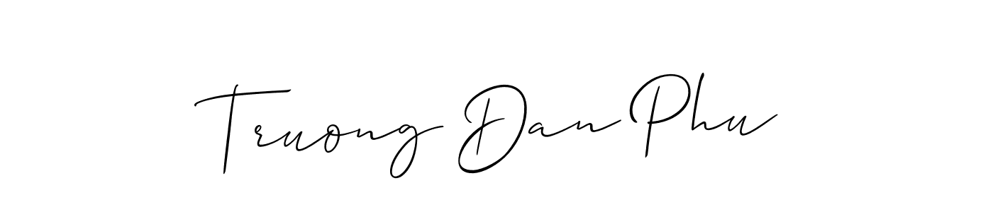 Make a short Truong Dan Phu signature style. Manage your documents anywhere anytime using Allison_Script. Create and add eSignatures, submit forms, share and send files easily. Truong Dan Phu signature style 2 images and pictures png