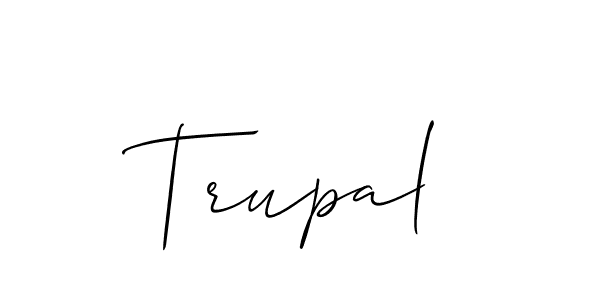 The best way (Allison_Script) to make a short signature is to pick only two or three words in your name. The name Trupal include a total of six letters. For converting this name. Trupal signature style 2 images and pictures png