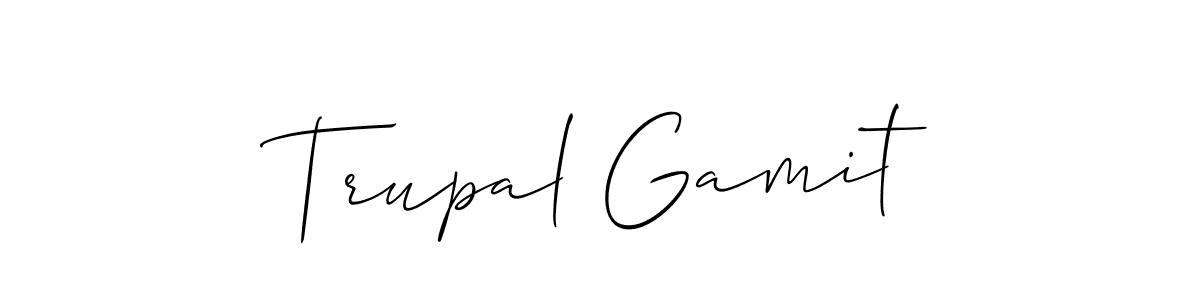 Also we have Trupal Gamit name is the best signature style. Create professional handwritten signature collection using Allison_Script autograph style. Trupal Gamit signature style 2 images and pictures png