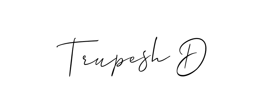 Similarly Allison_Script is the best handwritten signature design. Signature creator online .You can use it as an online autograph creator for name Trupesh D. Trupesh D signature style 2 images and pictures png