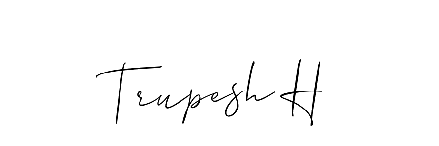 Use a signature maker to create a handwritten signature online. With this signature software, you can design (Allison_Script) your own signature for name Trupesh H. Trupesh H signature style 2 images and pictures png