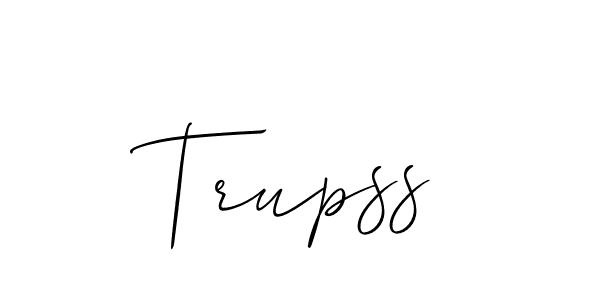 Allison_Script is a professional signature style that is perfect for those who want to add a touch of class to their signature. It is also a great choice for those who want to make their signature more unique. Get Trupss name to fancy signature for free. Trupss signature style 2 images and pictures png